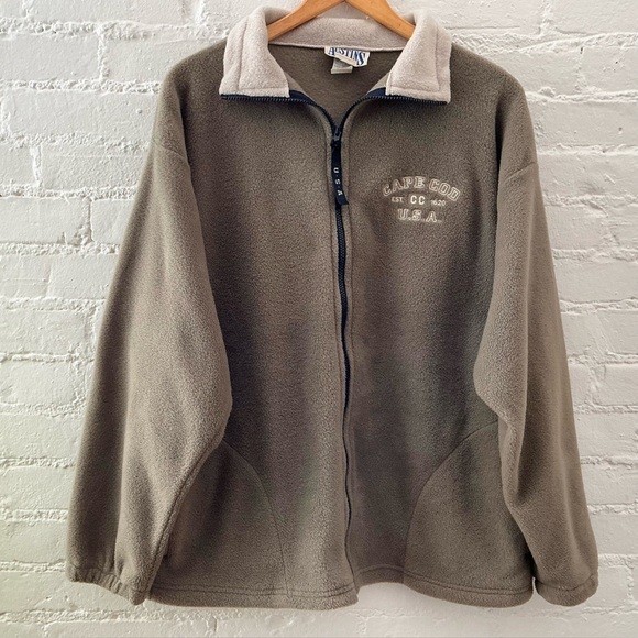 Austins Inc. Cape Cod Fleece Zip Up Jacket Pockets Size Large - Picture 1 of 13